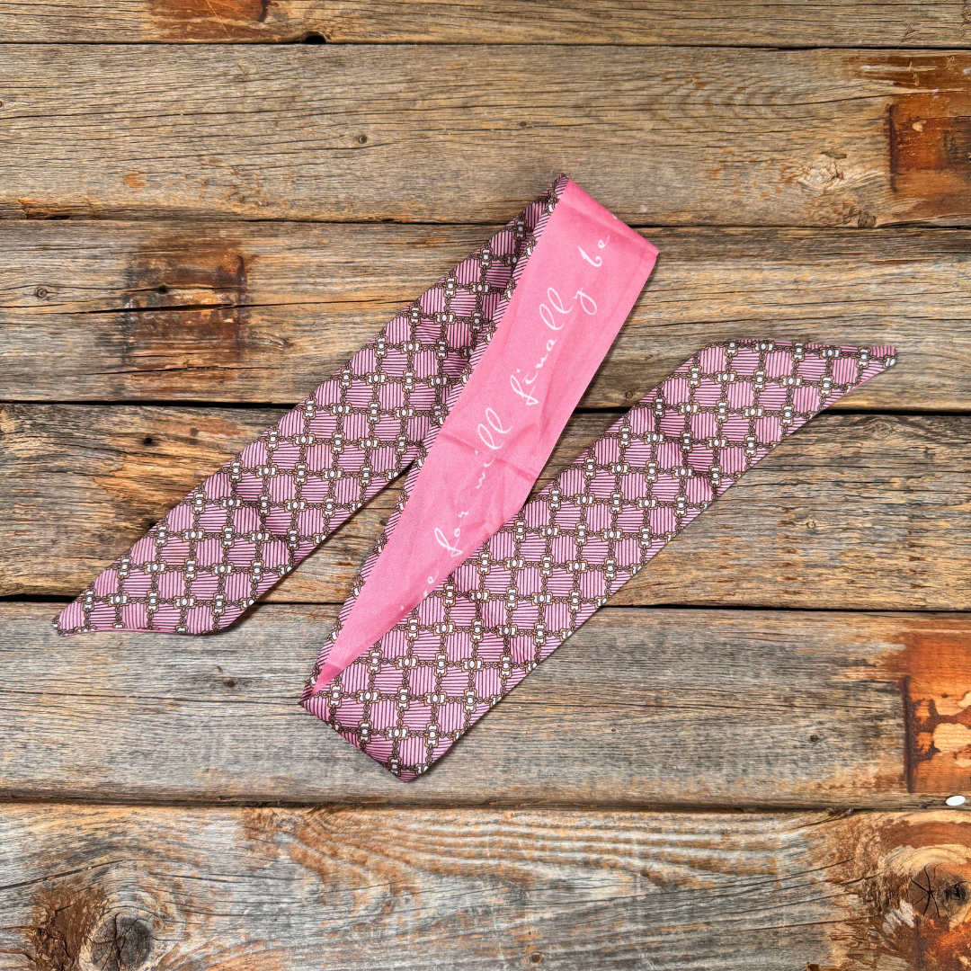 Pink and Gold Western Skinny Mini Wild Rag Scarf