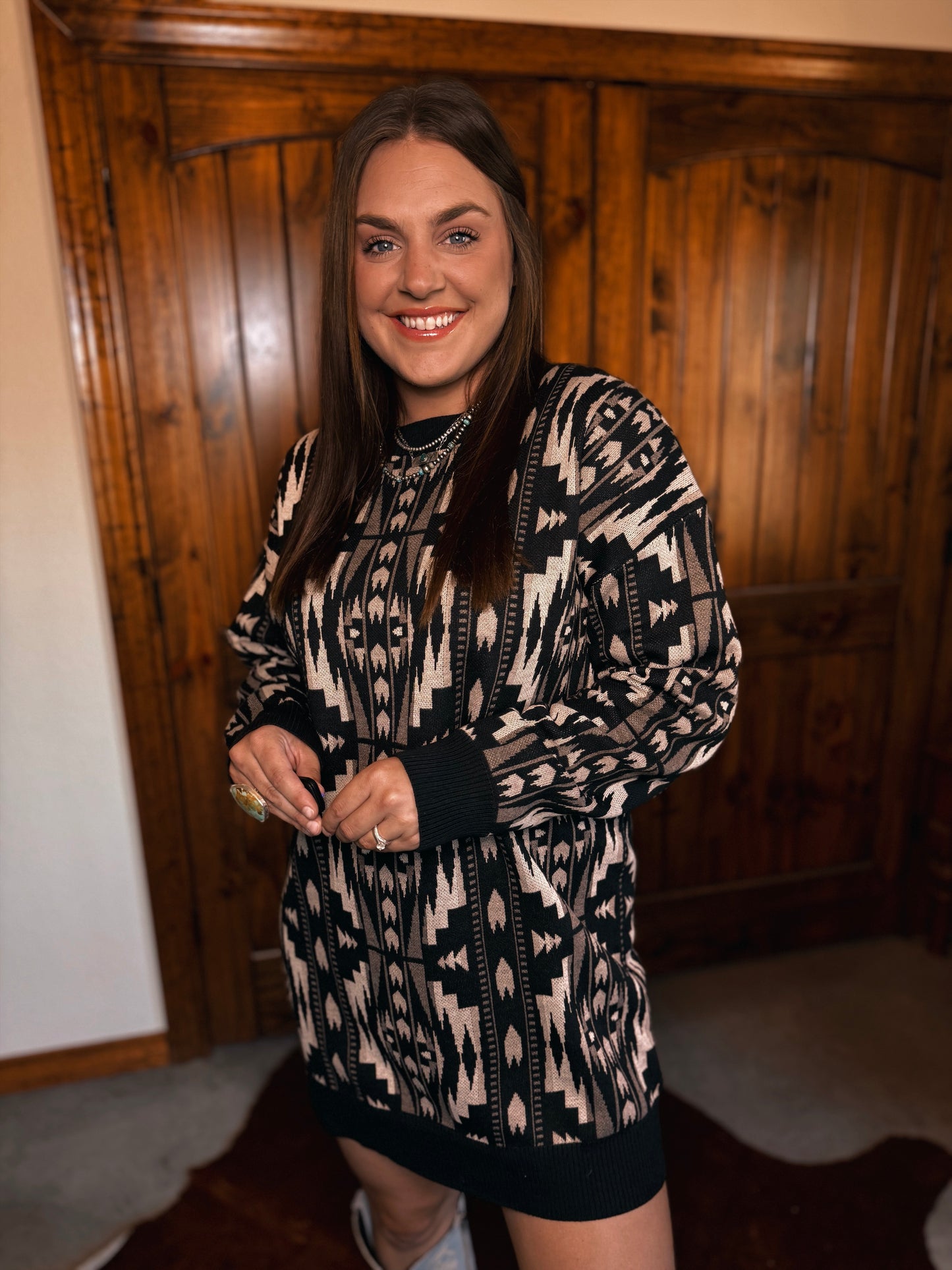 Montana Aztec Sweater Dress