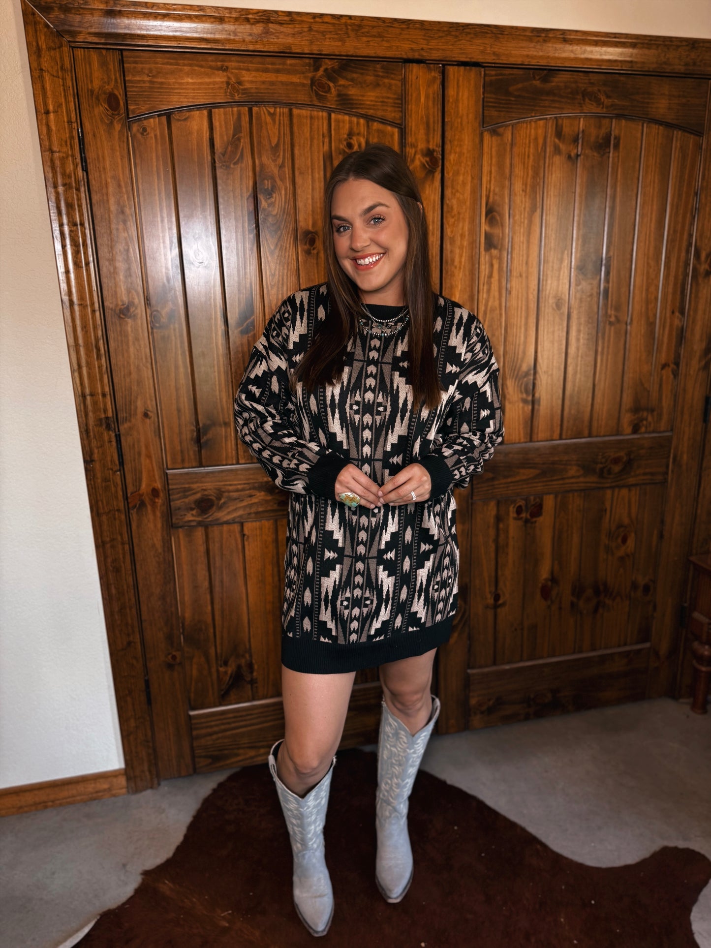Montana Aztec Sweater Dress