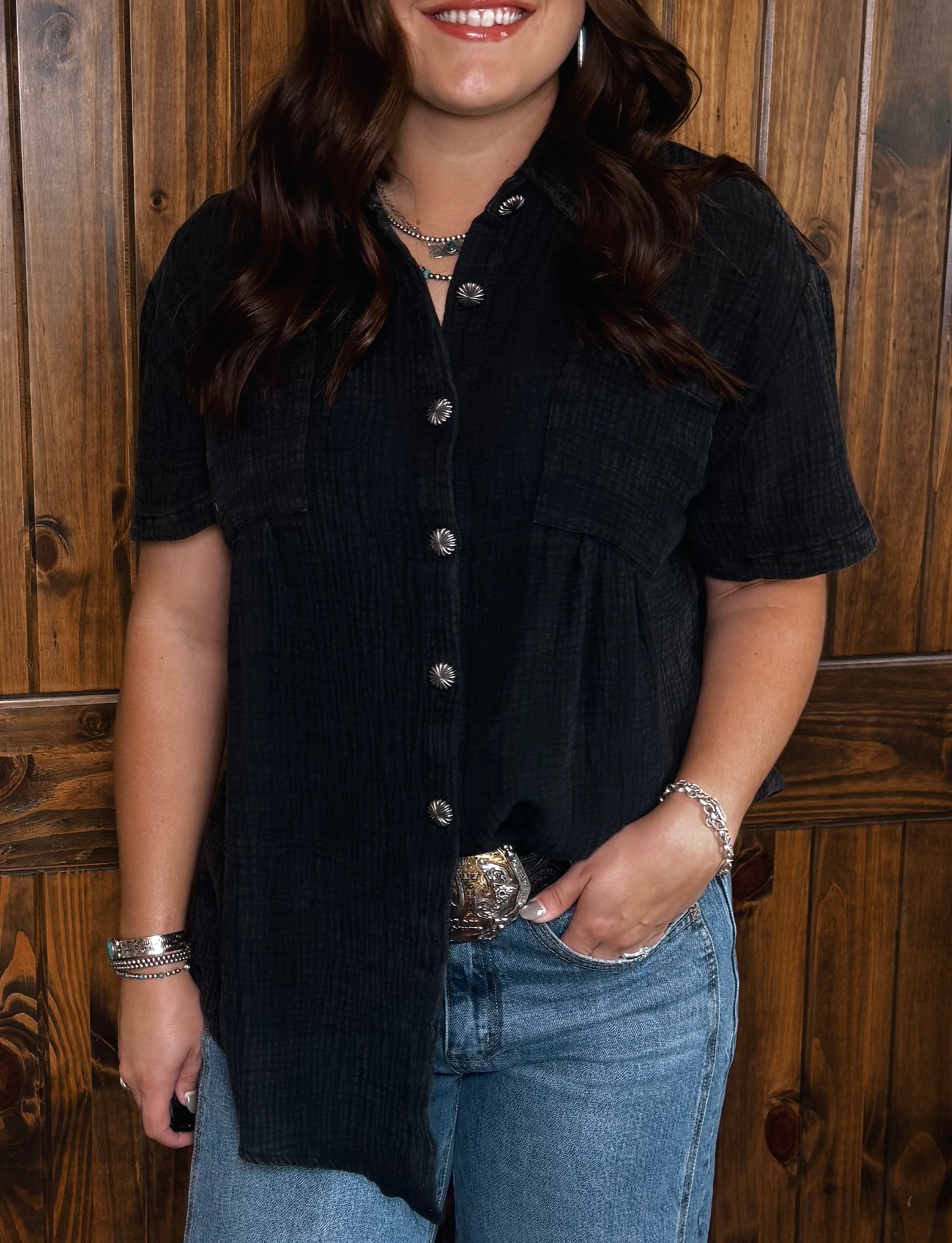 Rodeo Grounds Midnight Button-Down