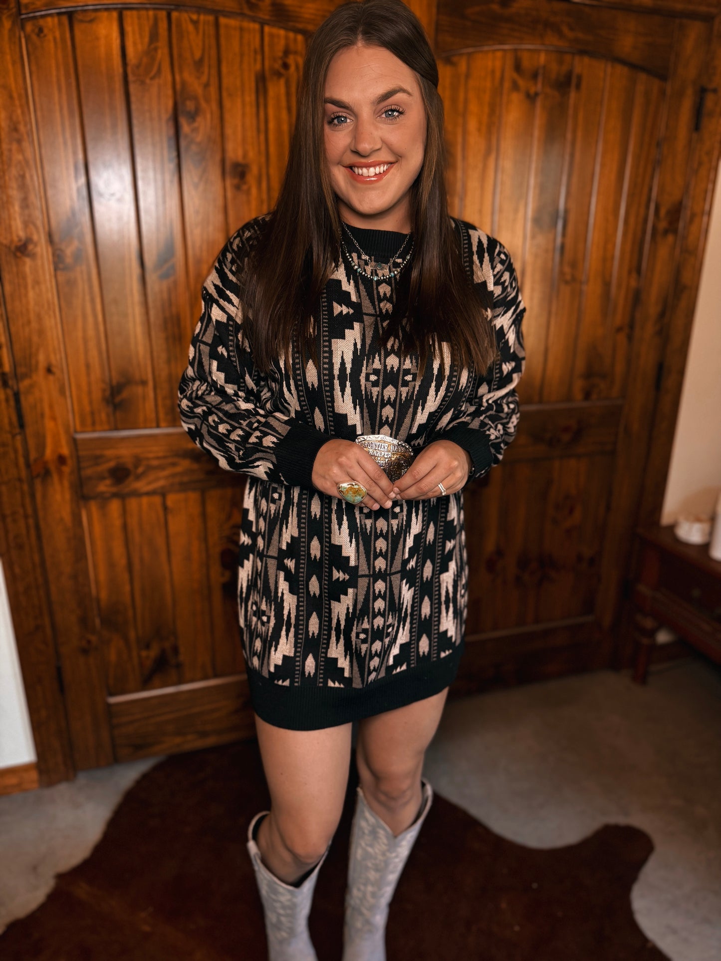 Montana Aztec Sweater Dress