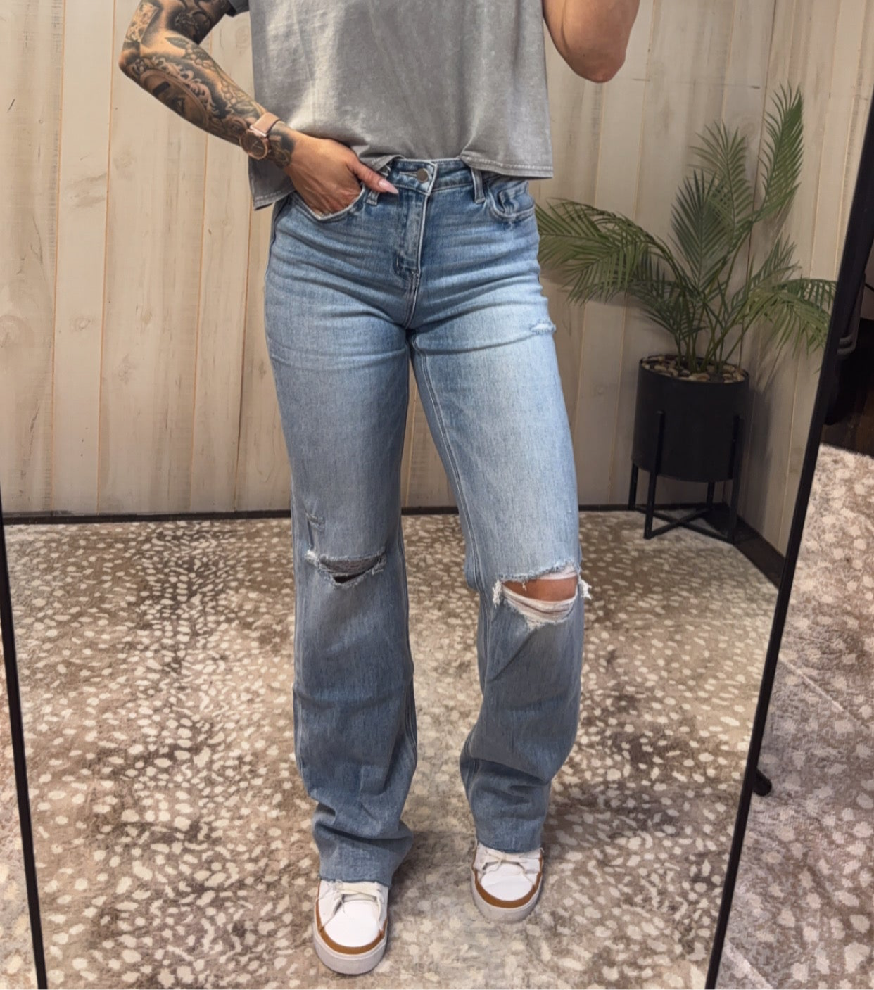 High Rise Slim Wide Jean