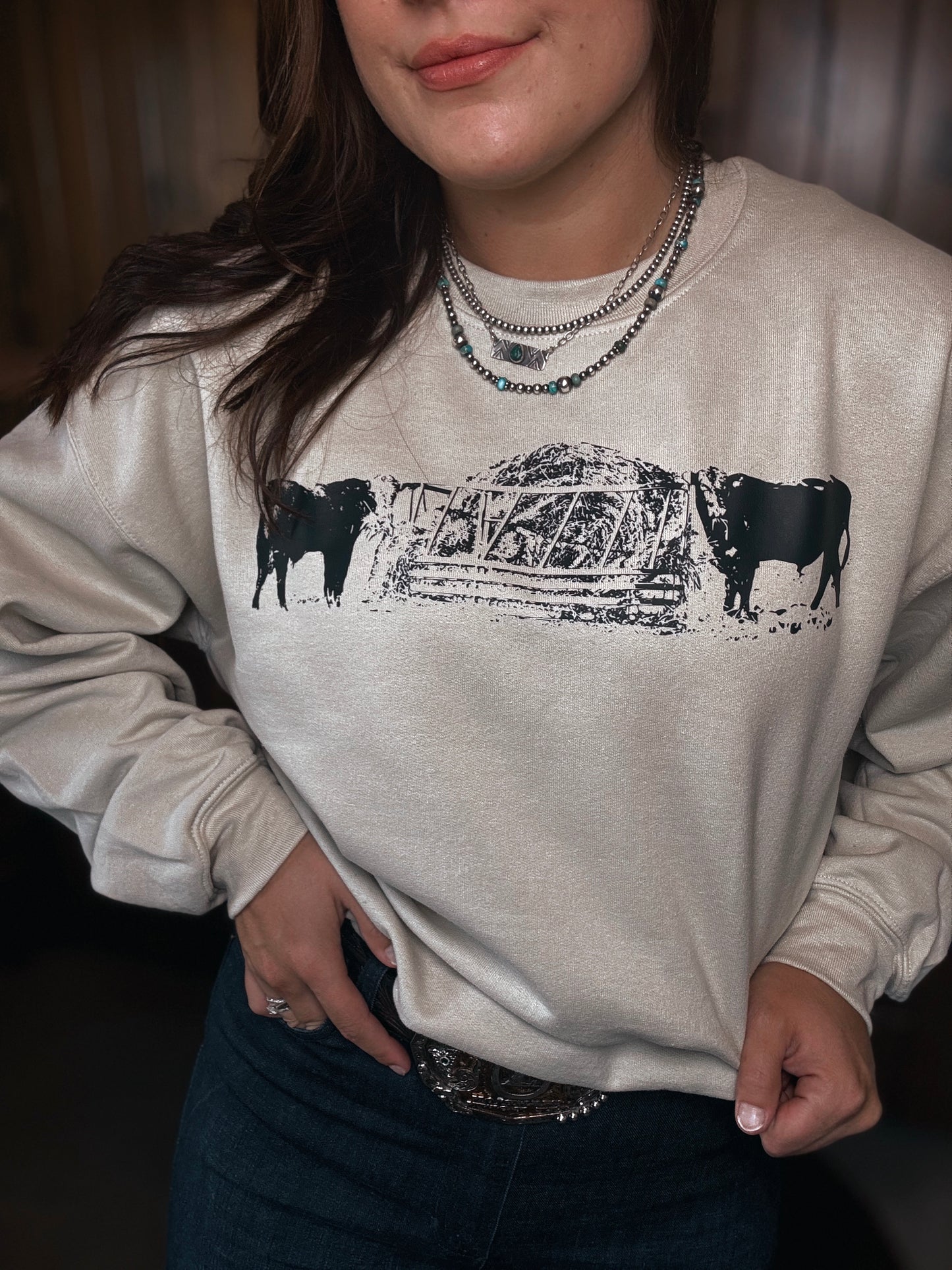 Cattle Grazing Pullover