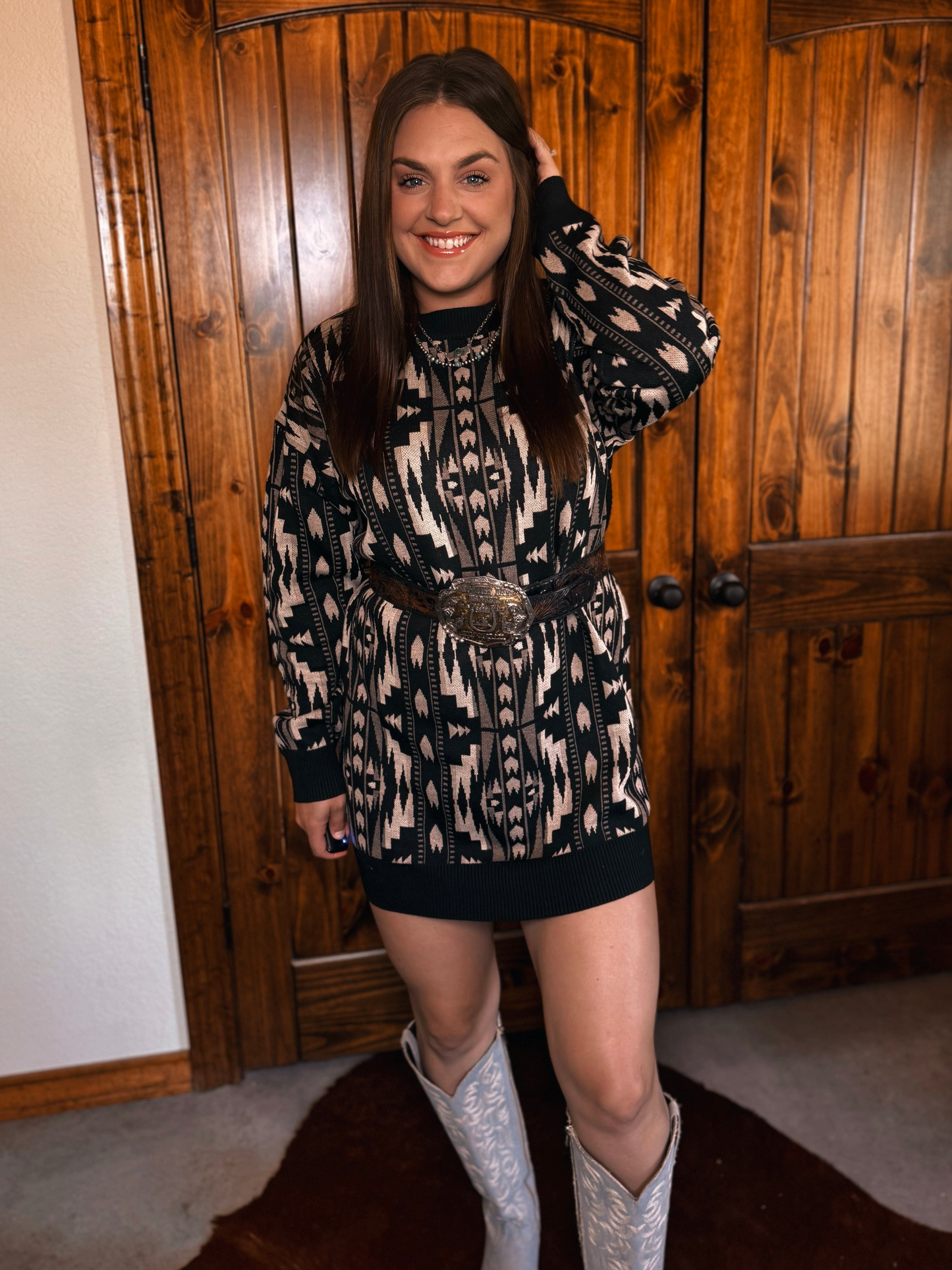 Montana Aztec Sweater Dress