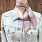 Cream and Brown Western Skinny Mini Wild Rag Scarf