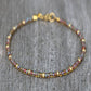 Metal Mixed Pattern Stone Beaded Ankle Chain