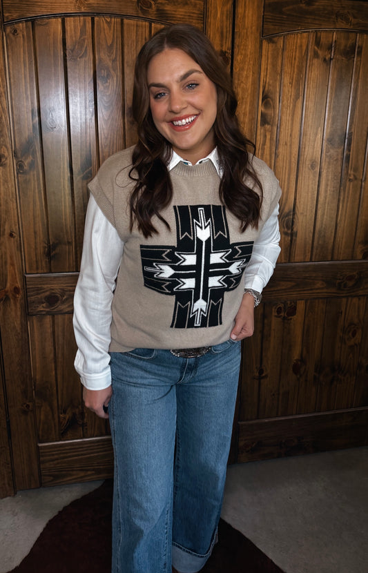 Santa Fe Cross Vest Top