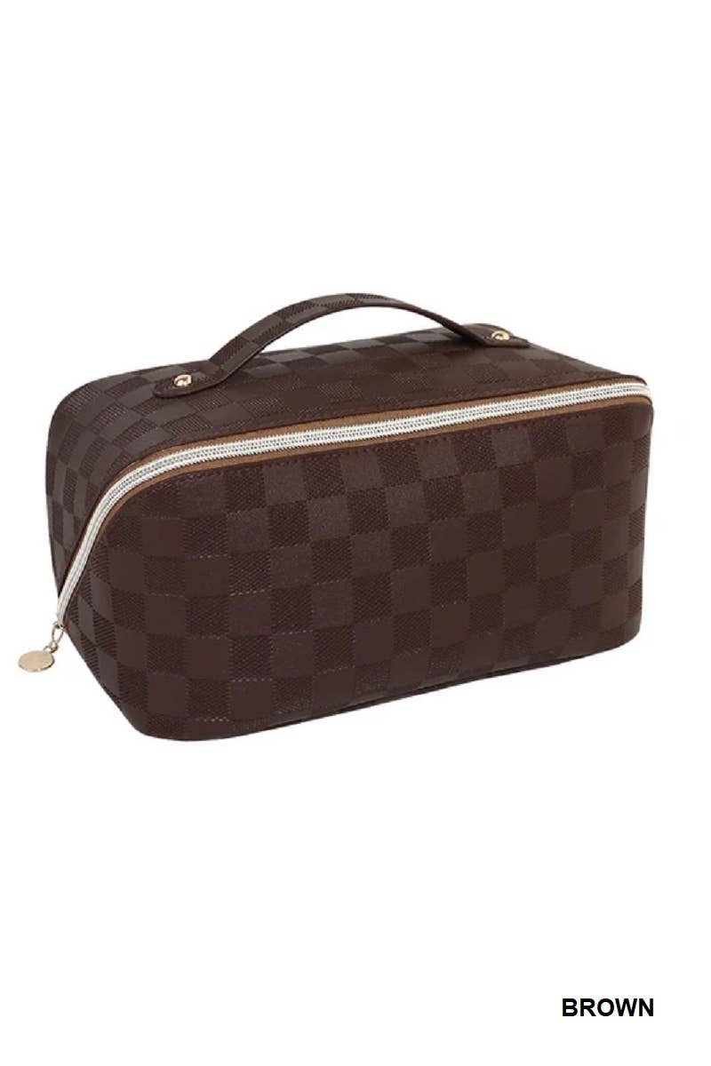 Checkered Makeup Bag