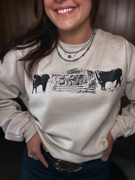 Cattle Grazing Pullover