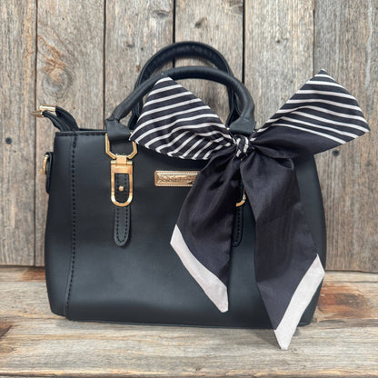 Black and White Western Skinny Mini Wild Rag Scarf