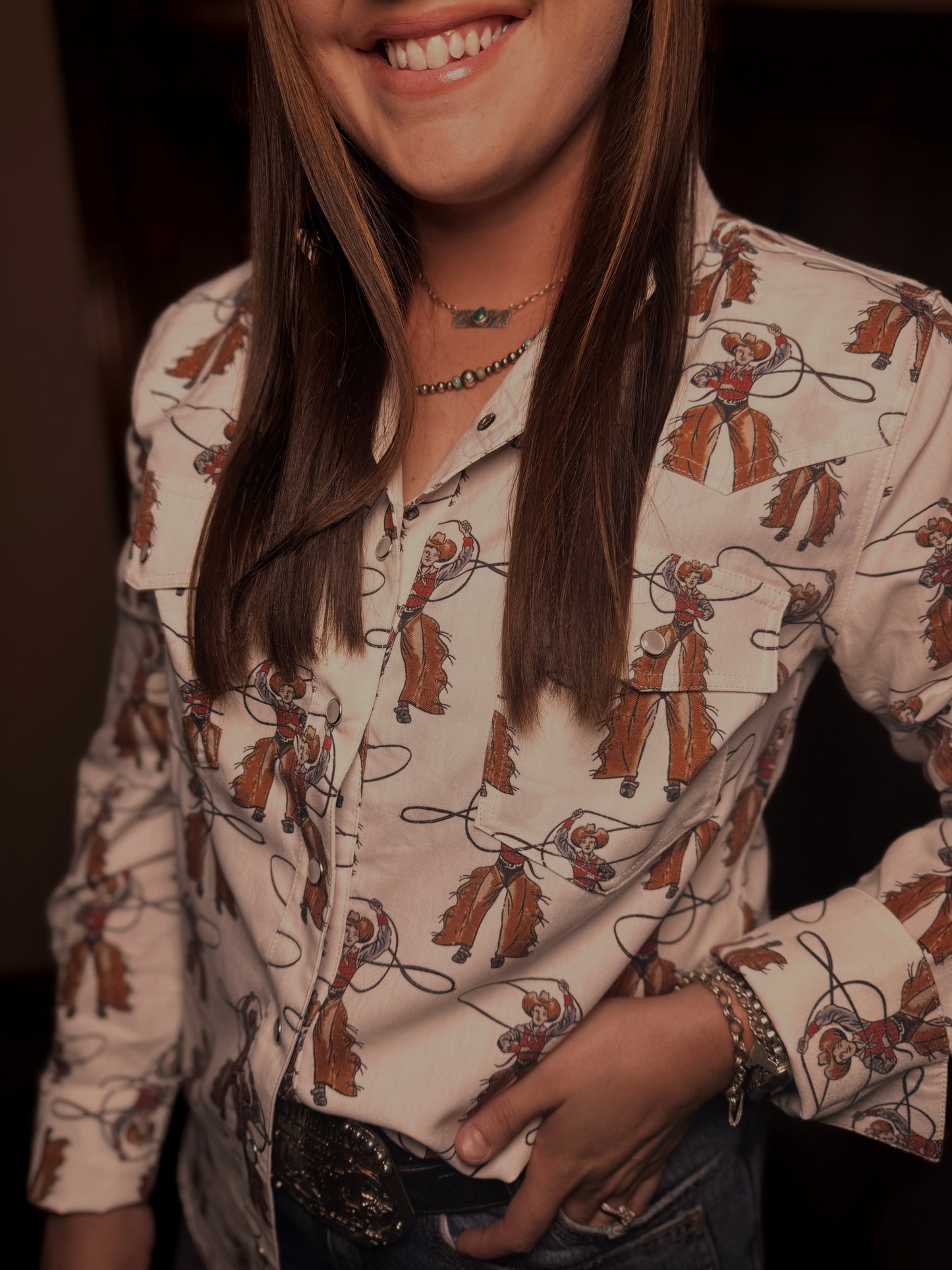 Pearl Snap - Western Roping Cowboy