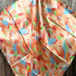 35X35" Peach and Blue Floral Pattern Wild Rag