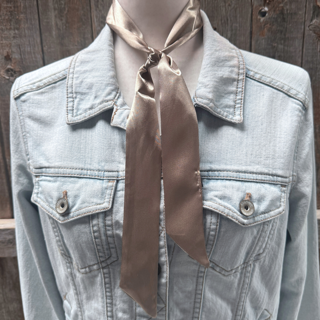 Tan Western Skinny Mini Wild Rag Scarf