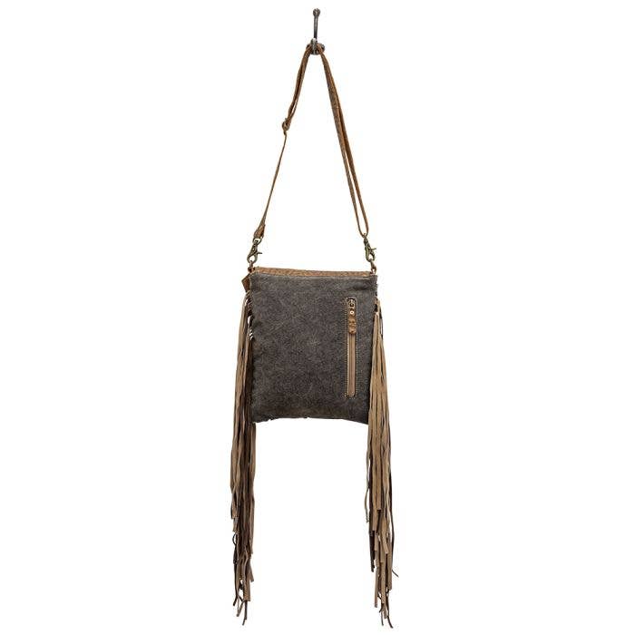 Myra Cowhide & Leather Western Fringe Bag - Crossbody