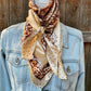 35X35" Tan/Brown Polka Dot & Paisley Wild Rag