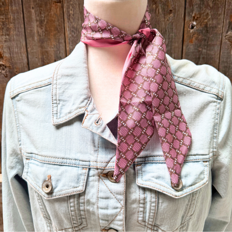 Pink and Gold Western Skinny Mini Wild Rag Scarf