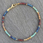 Metal Mixed Pattern Stone Beaded Ankle Chain