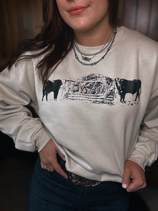 Cattle Grazing Pullover