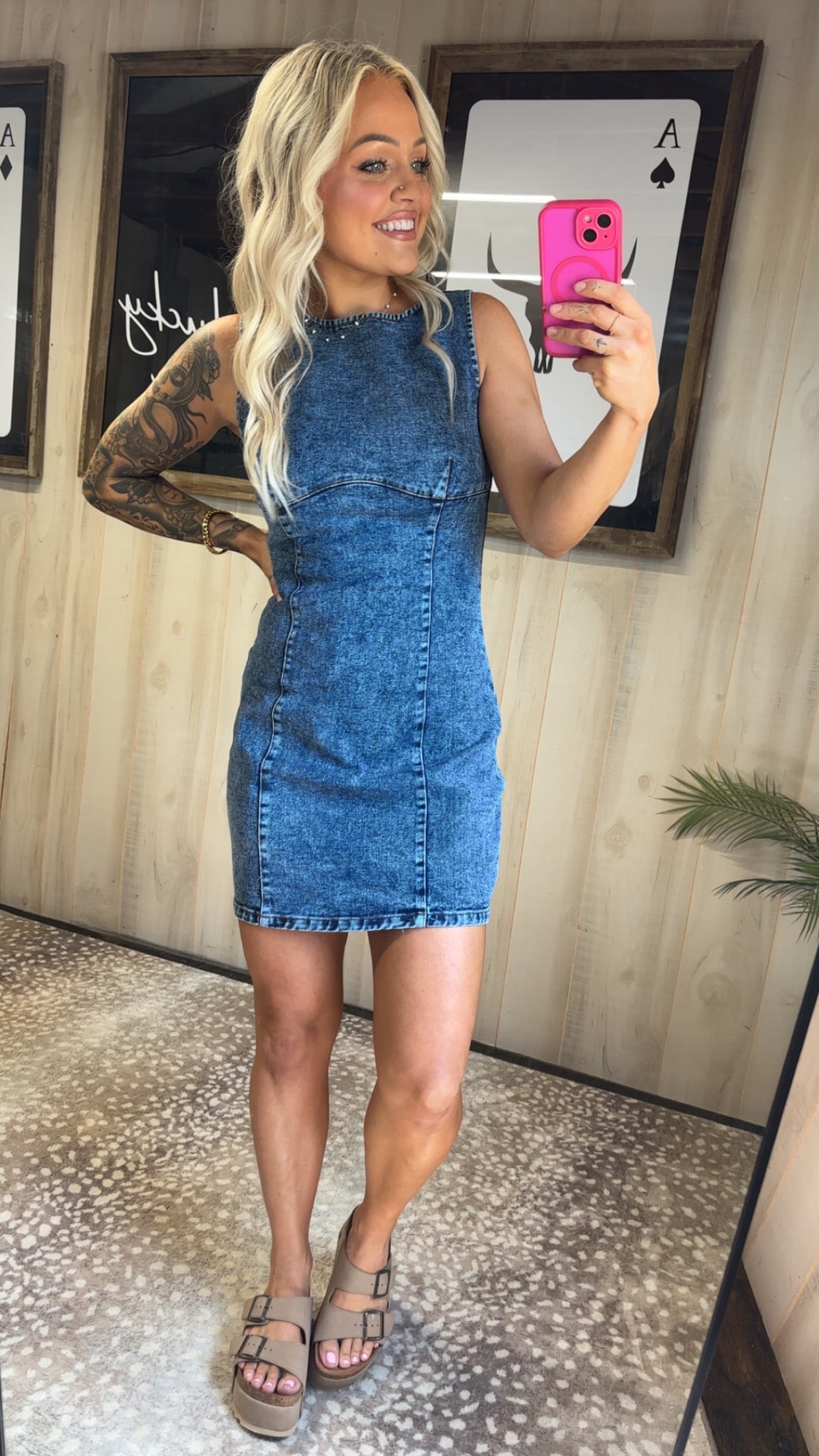 Sleeveless Mini Denim Dress