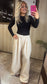Wide Leg Cotton Gauze Pants