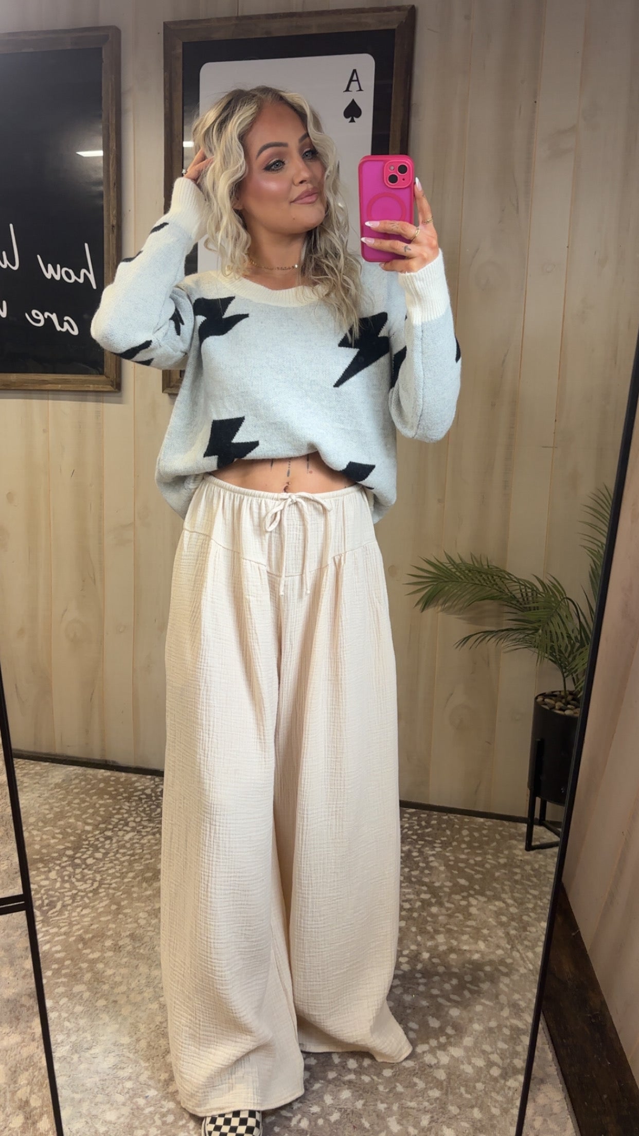 Wide Leg Cotton Gauze Pants