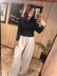 Wide Leg Cotton Gauze Pants