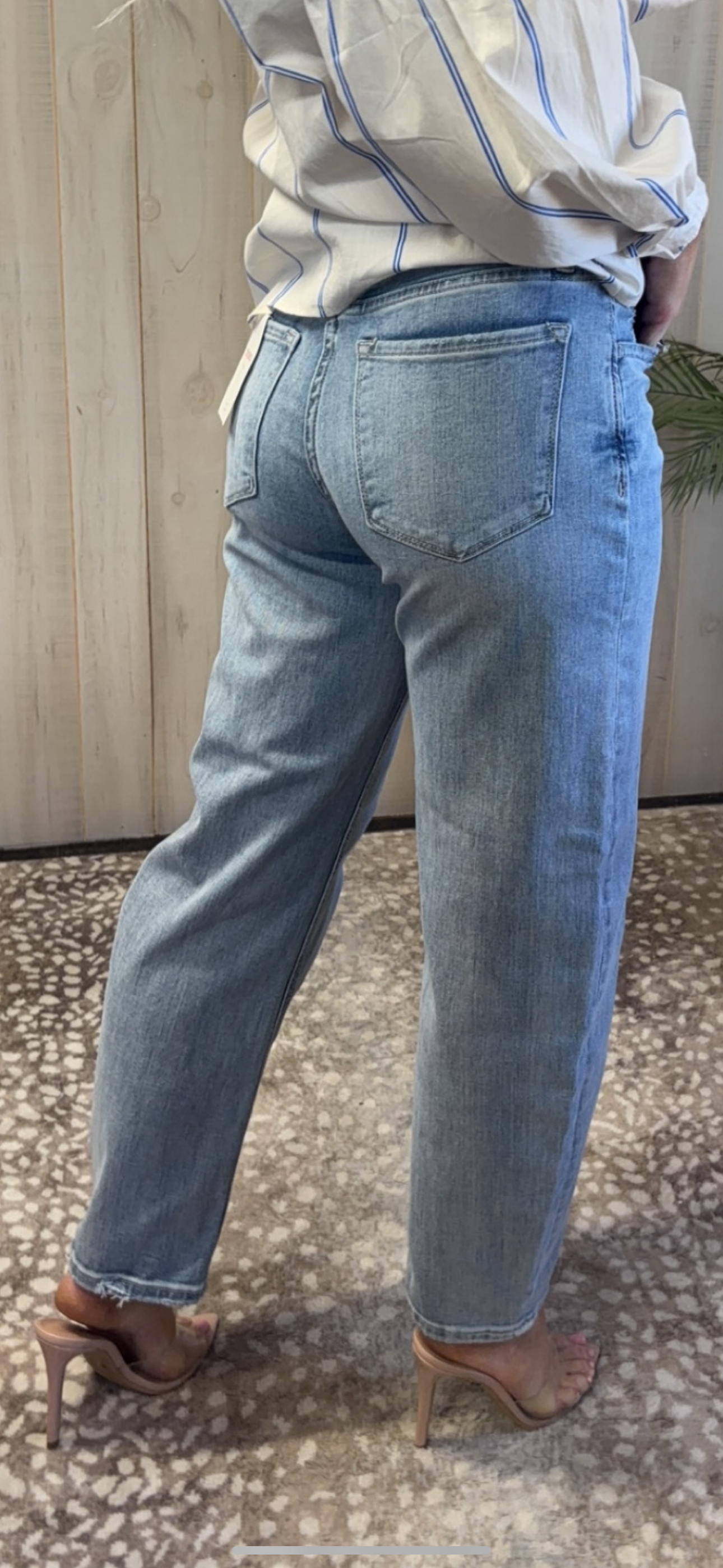 High Rise Barrel Leg Jeans