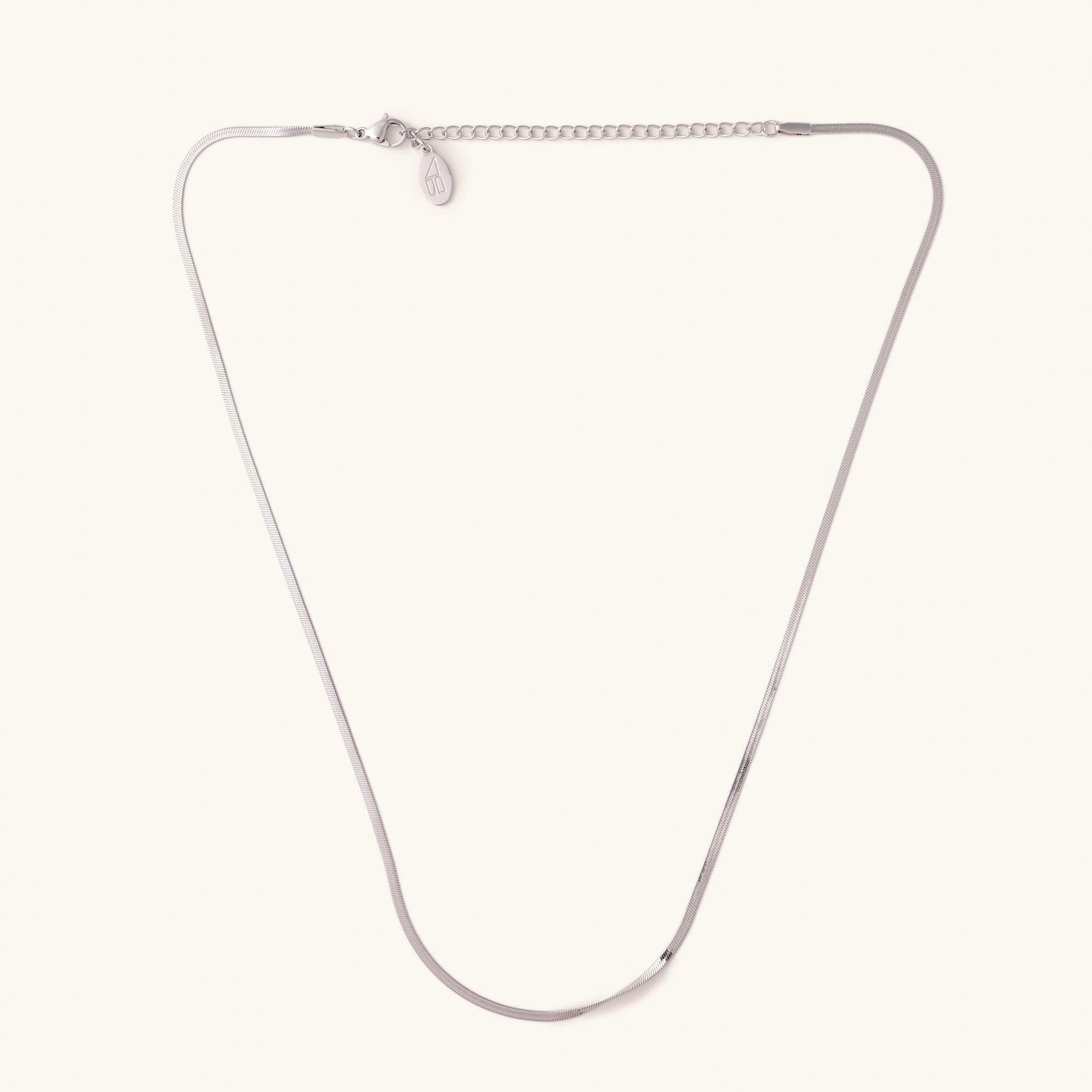 Micro Herringbone Silver Necklace