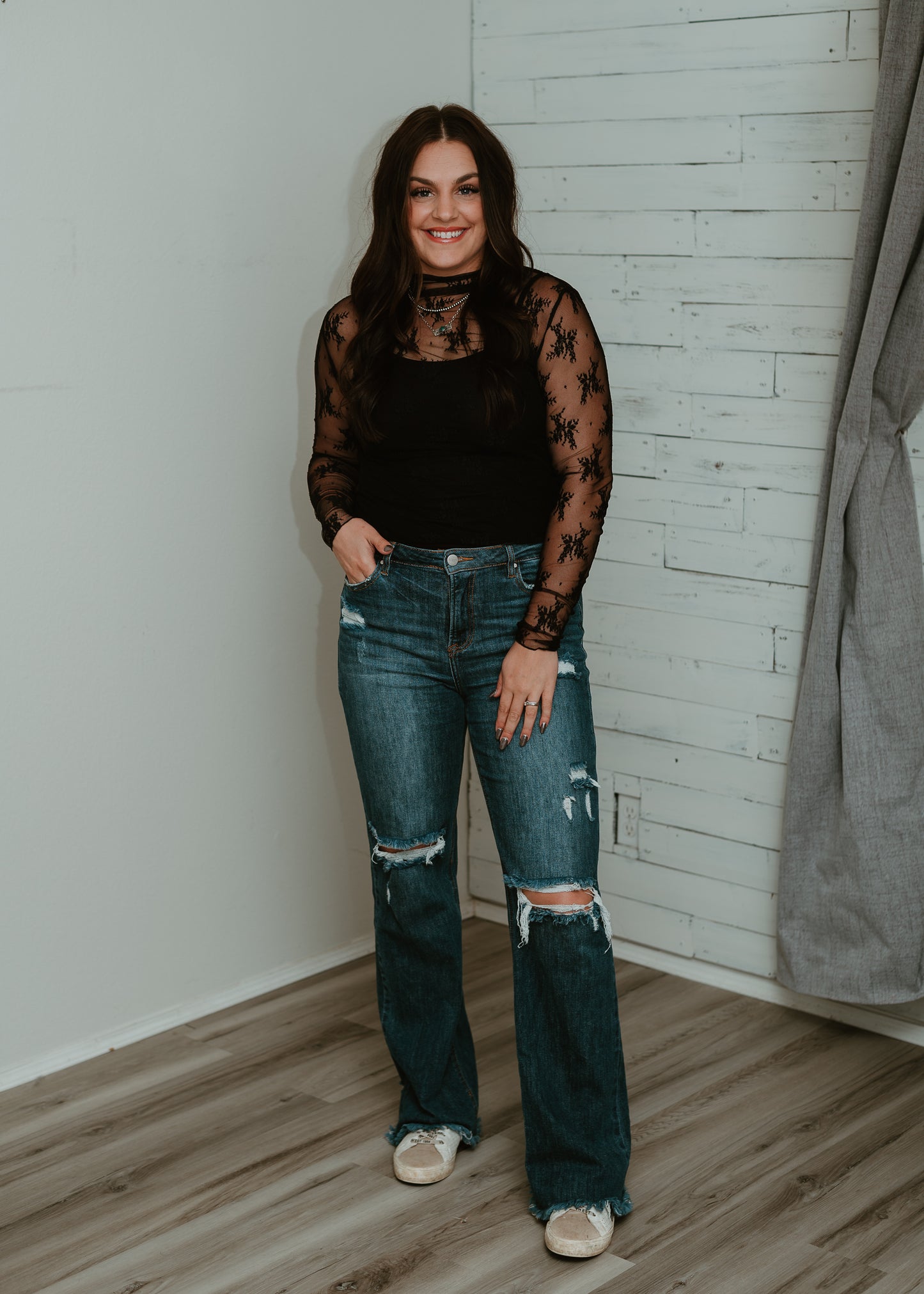 Samantha Sheer Lace Top