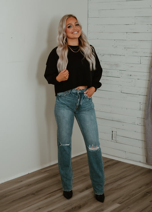 Cropped Crewneck Sweater