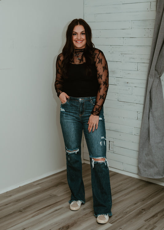 Samantha Sheer Lace Top