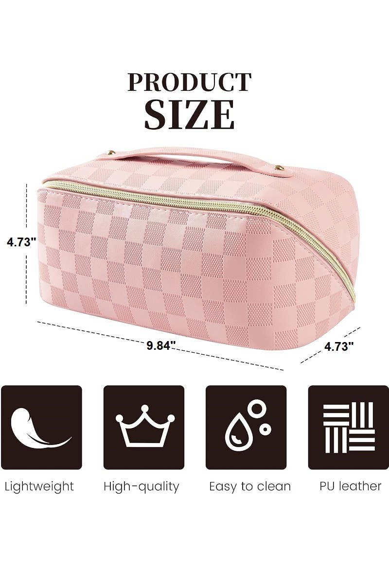 Checkered Makeup Bag