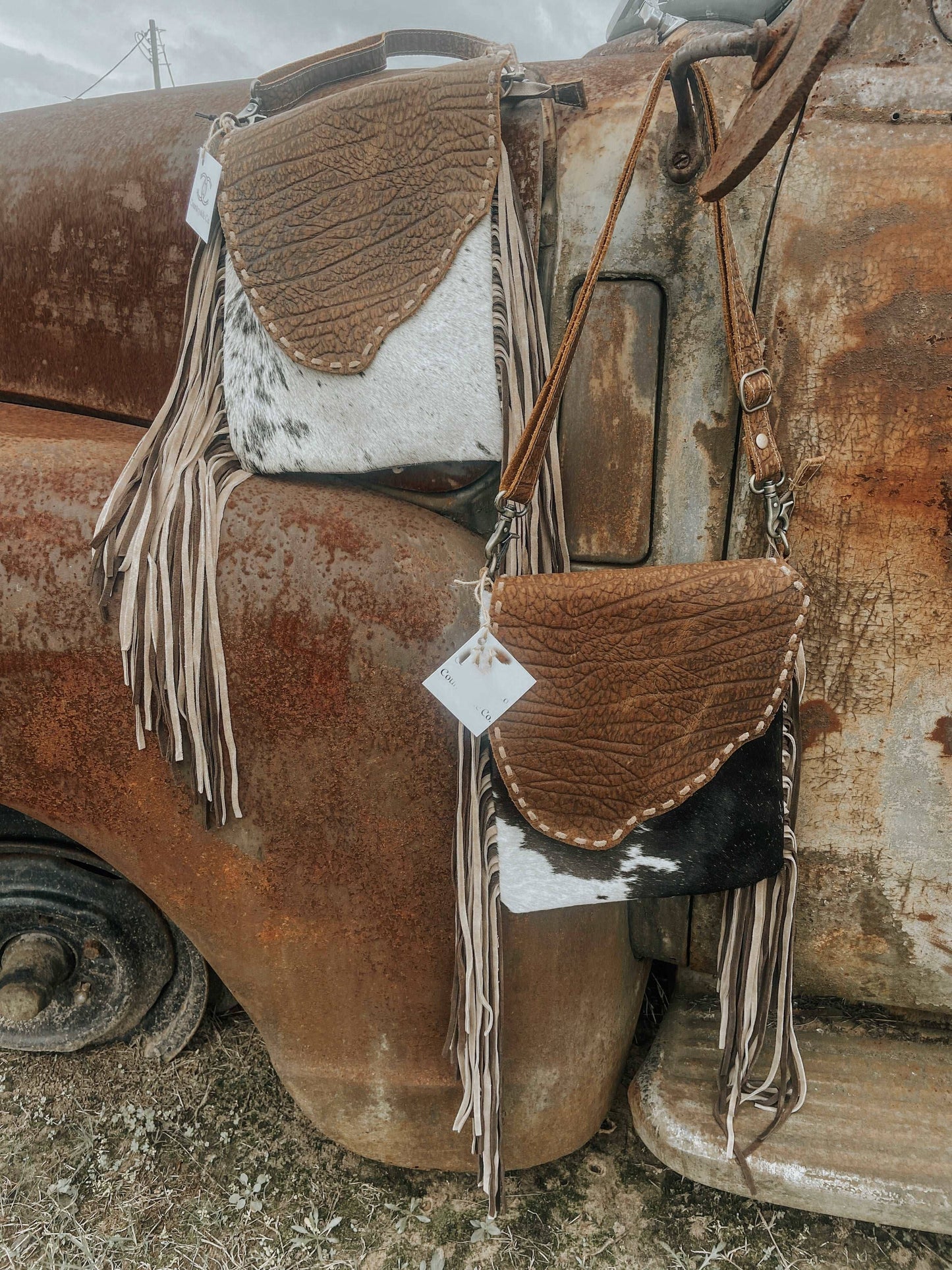Myra Cowhide & Leather Western Fringe Bag - Crossbody