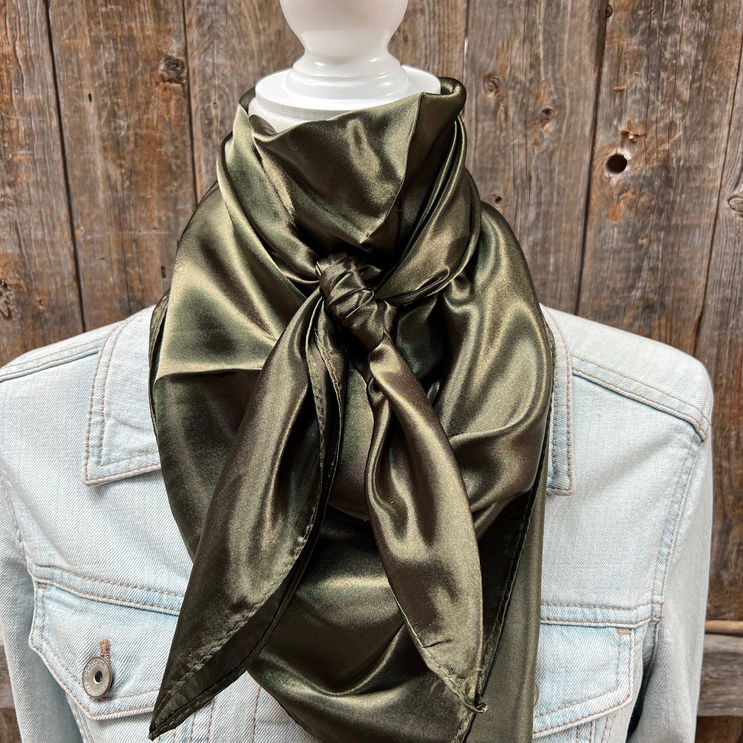 35X35"  Solid Olive Green Wild Rag