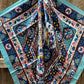 35X35" Blue Multi Pattern Wild Rag